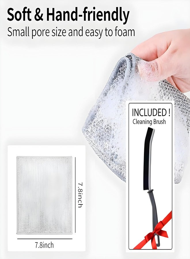 Maplekart 5-Pack Non Scratch Dish wash Cloths for Kitchen & Crevice Groove Dust Cleanning Brush | Scrubber Dish Cloth for Utensils | Reusable Sponge Mesh Wire Cloth | Metal Wire Cleaning Cloth - Image 2